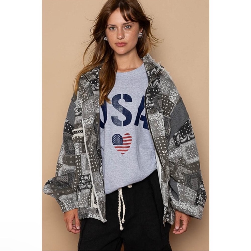 Pol Black Multi Hooded Patchwork Jacket - image 4